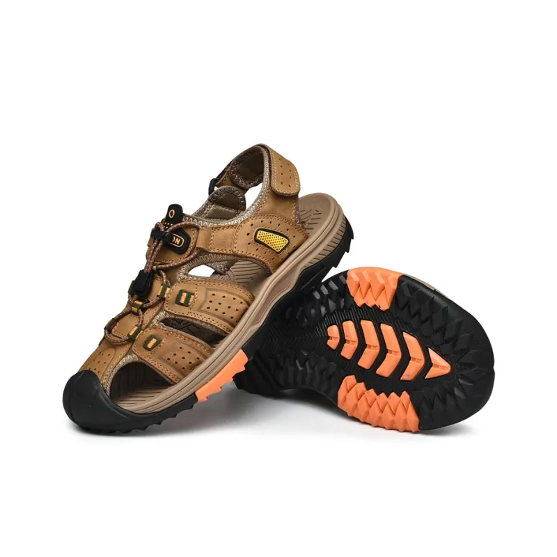AIPSEN Anti Slip Wear Resistant River Trekking Shoes Men's Khaki-2