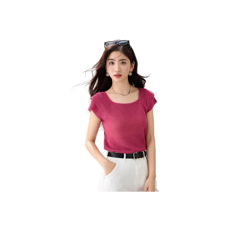La Chapelle Knitwear Women's Rose Red-0