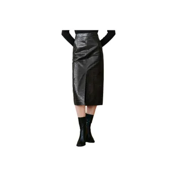INSUN Leather Long Skirt Women's