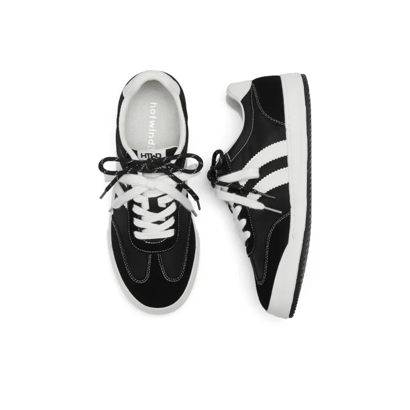 Hotwind Double Shoelace German Army Trainers Anti Slip Wear Resistant Low Top Skateboard Shoes Men's-1