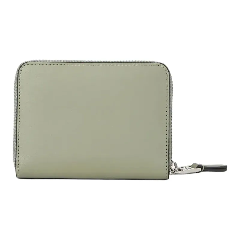 KARL LAGERFELD K/SIGNATURE Calfskin Wallet Women's Gray Green-1