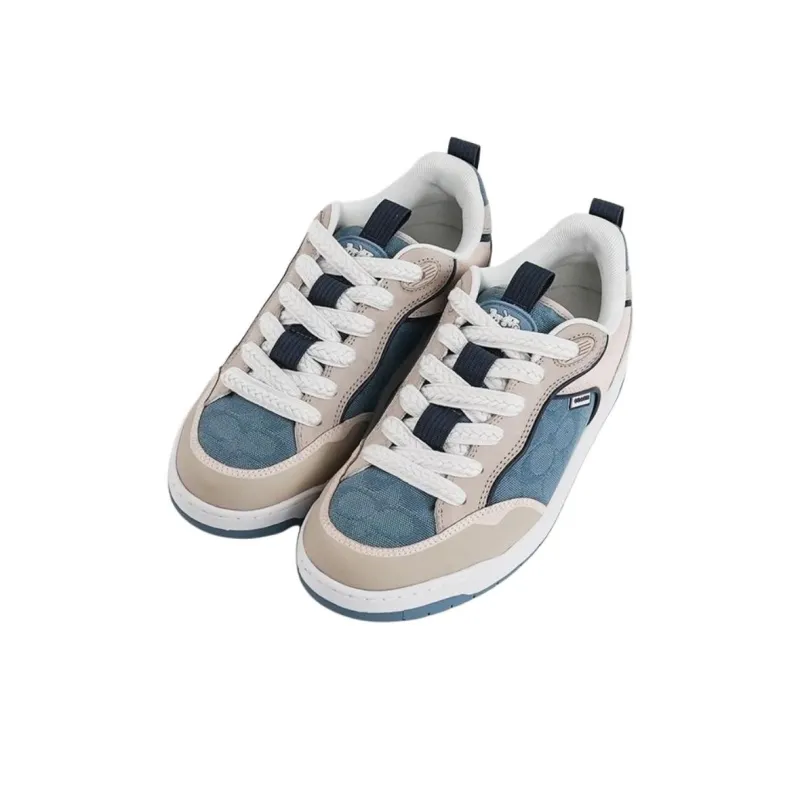 COACH Low Top Skateboard Shoes Women's Gray Blue-2