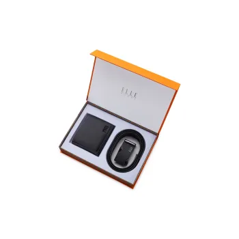 ELLE HOMME Top Grain Cow Leather Casual Versatile Minimalist Style Belt Men's Width 3.5cm