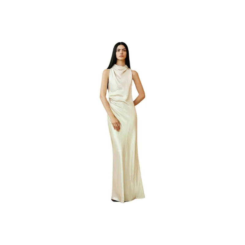 INSUN Sleeveless Dresses Women's Cream White-1