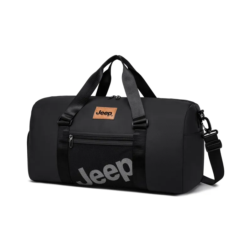 Jeep Membrana Dermalis Travel Bag Shoulder Bag Gym Bag Crossbody Bag Unisex Black/White-8
