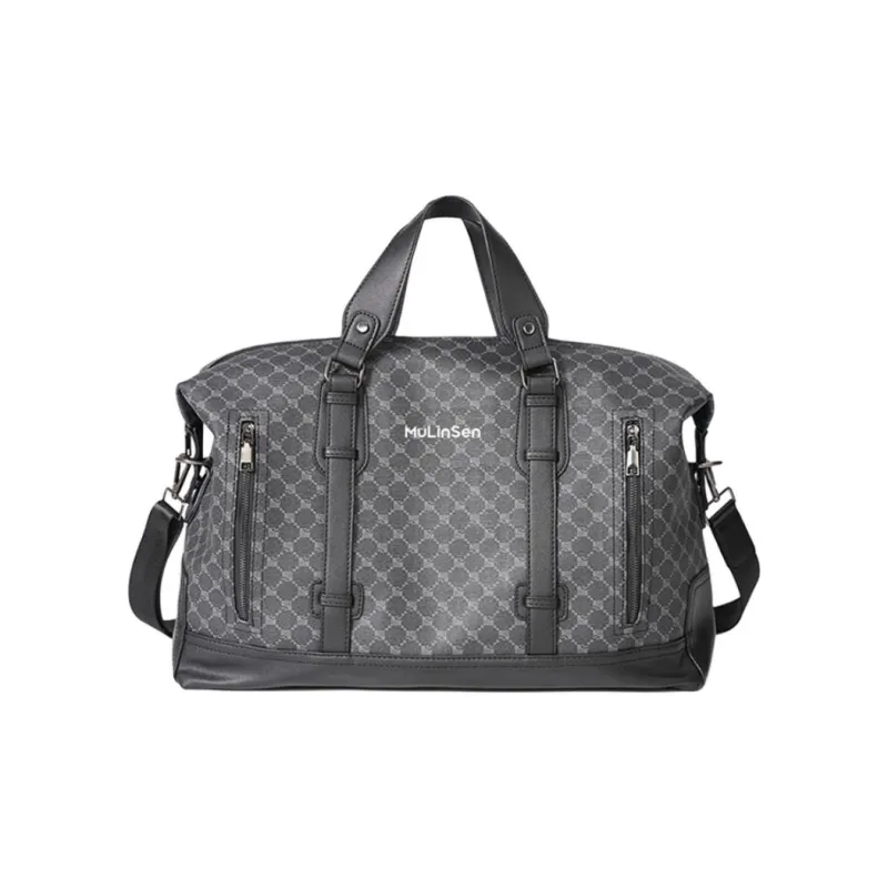 Mulinsen PU One Shoulder Crossbody Handbag, Travel Bag Unisex Pattern Black-0