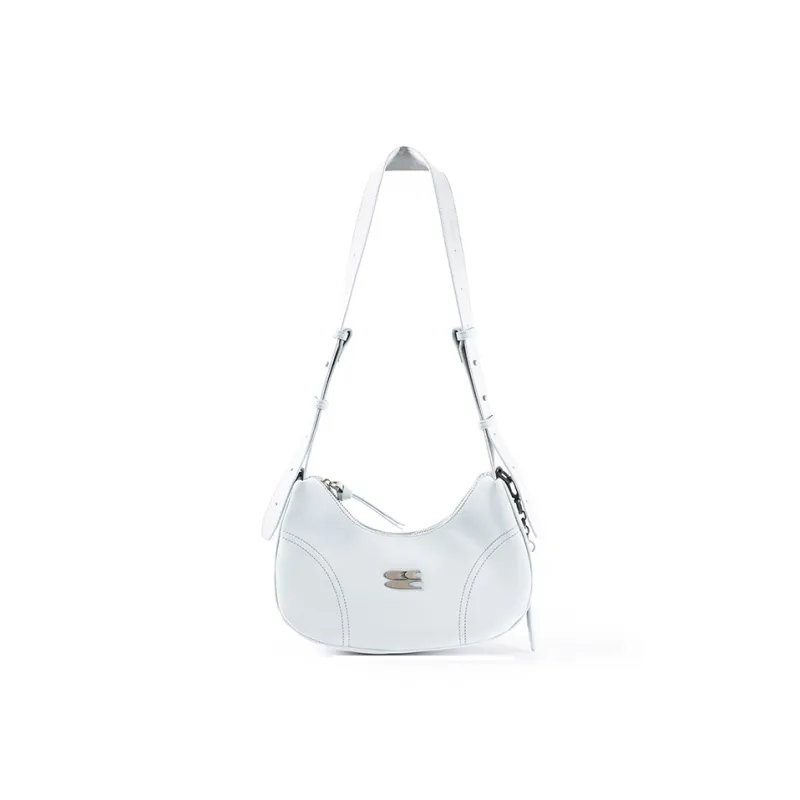 Crying Center PU Shoulder Bag Medium Size Women's Cream Yellow/Baby Blue-5