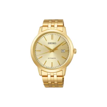SEIKO SELECTION Automatic Mechanical Movement Gold Plated Stainless Steel Strap Watch 41.2mm Men's Watches Gold Dial