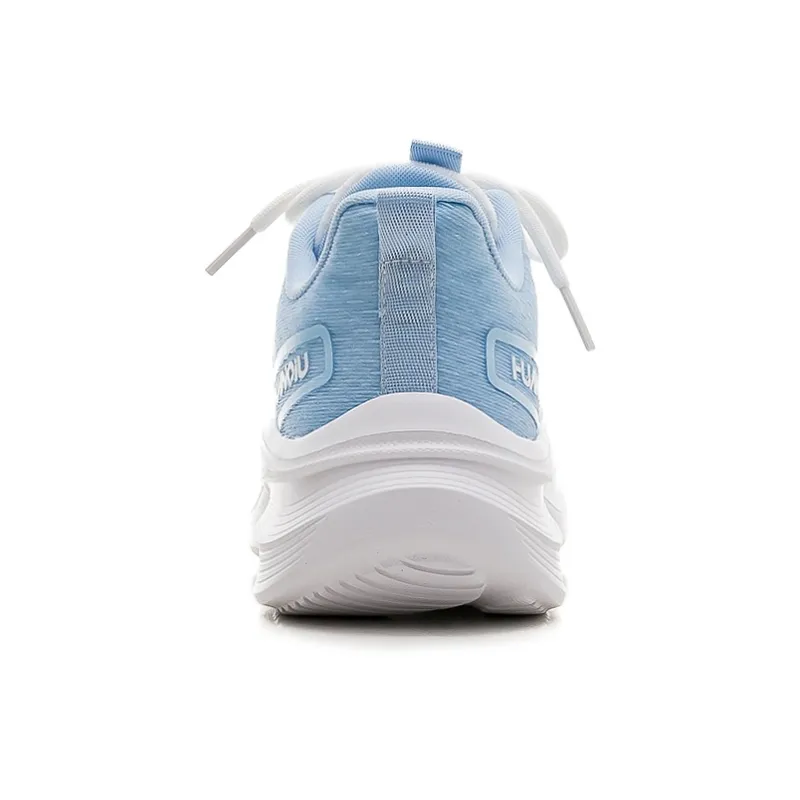 HUANQIU Shock Absorbers Slip Resistant Breathable Low Top Casual Running Shoes Women's White Blue-3