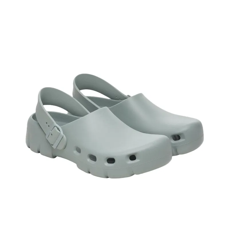 Birkenstock Birki Flow Clogs Unisex Gray Green Regular Loose Fit-2