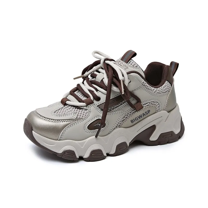 BIGWASP Slip Resistant, Abrasion Resistant, Breathable, Lightweight Low Top Chunky Sneakers Unisex-3