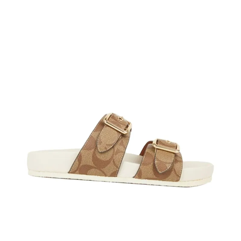 COACH Allanah Slip Resistant Slide Slippers Women's Khaki-1