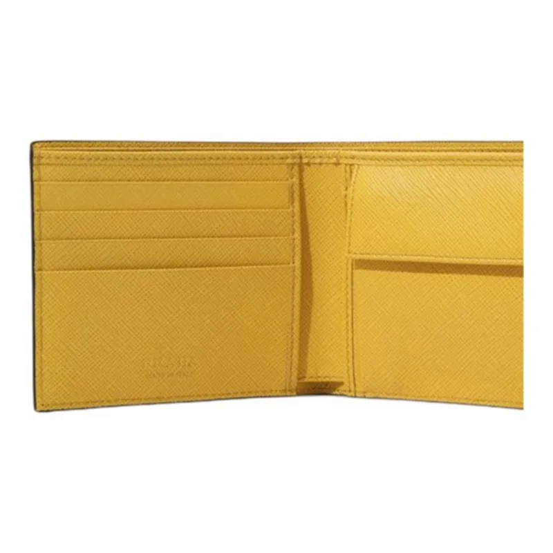 PRADA Saffiano Leather Wallet Men's Yellow-5