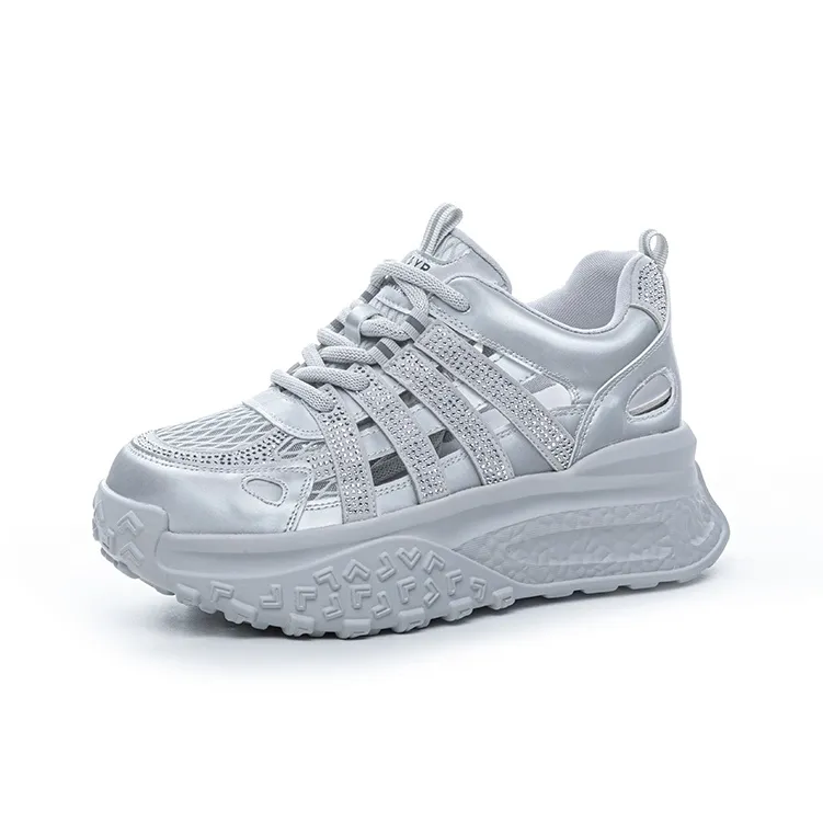 The Mystery Of Glamour Breathable Height Increase Low Top Chunky Sneakers Women's-7