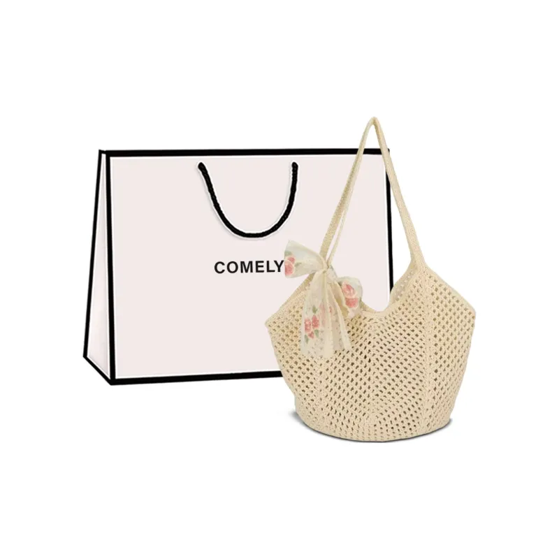 COMELY Fabric Shoulder Bag, Handbag Regular Women's Ecru-0