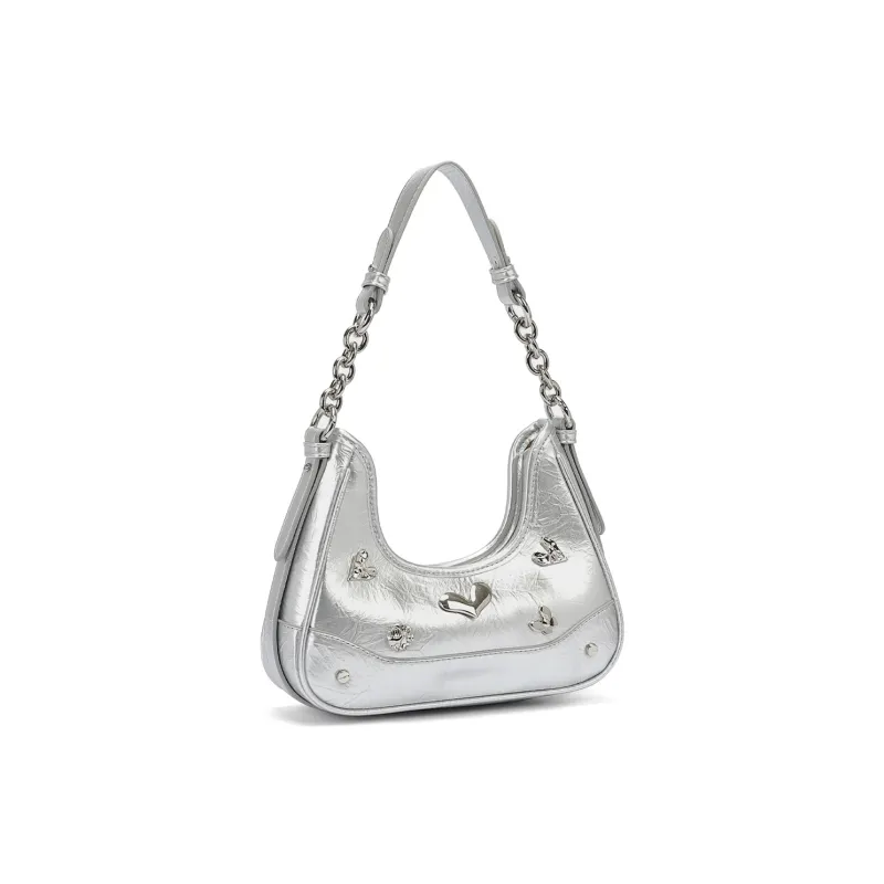 BOBDOG PU Crossbody Bag, Shoulder Bag Trumpets Women's Silver-5