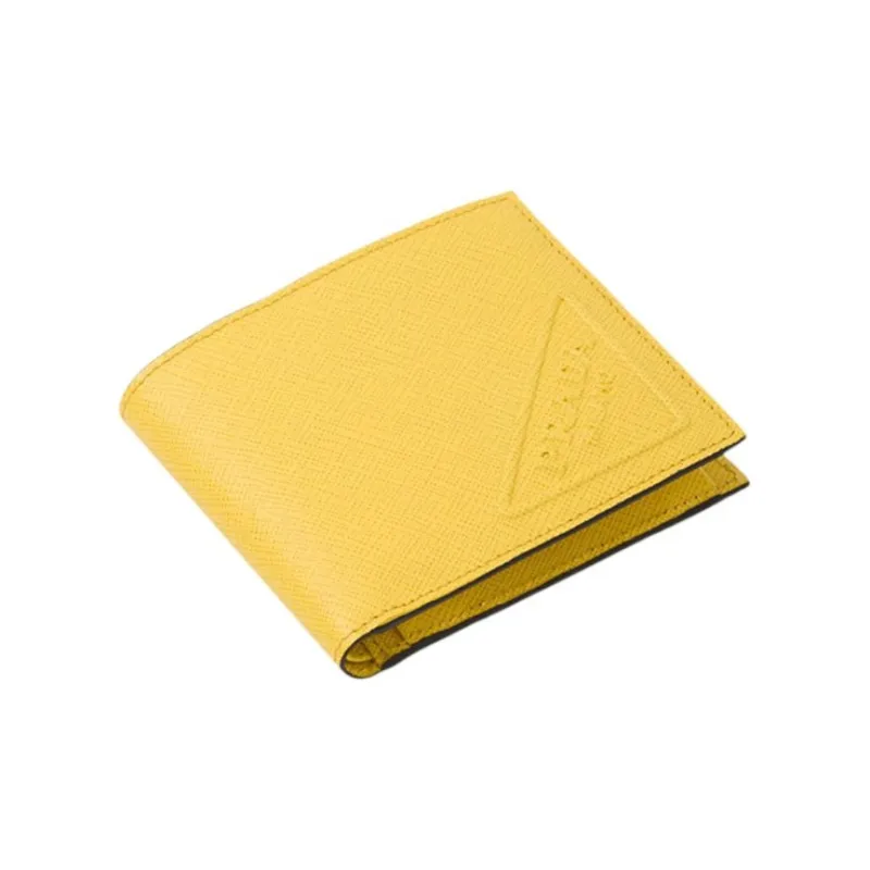PRADA Saffiano Leather Wallet Men's Yellow-2