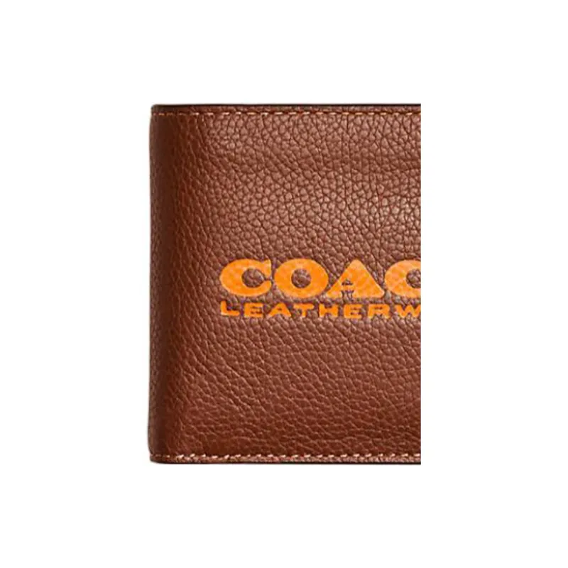 COACH 3 IN 1 Wallet Polished Pebbled Leather Card Holder Wallet Unisex Canyon Red-3