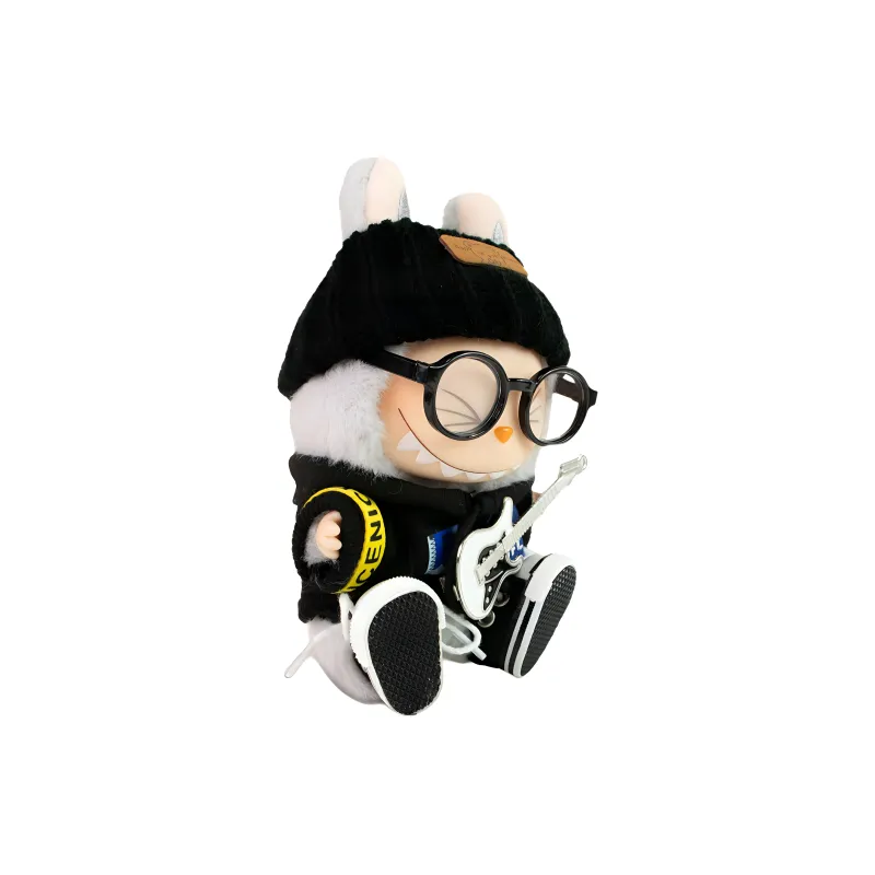 [Modified Doll] POP MART Labubu THE MONSTERS Sitting Party Collection Happy Confirmed, Rock Boy, Cute Hang Tag Box 15cm-2