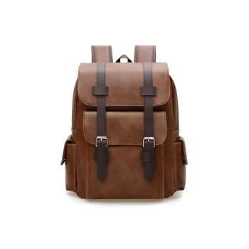 Meow In The Grass PU Backpack Unisex Yellow Brown/Brown/Classic Black