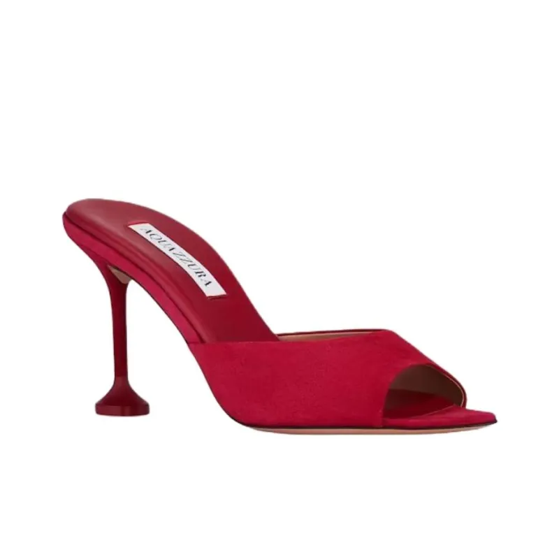 AQUAZZURA Slide Slippers 8.5cm Women's Red-2