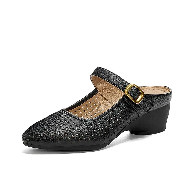 DAPHNE Rubber Sole Quiet Closed Toe Slippers Women's-1