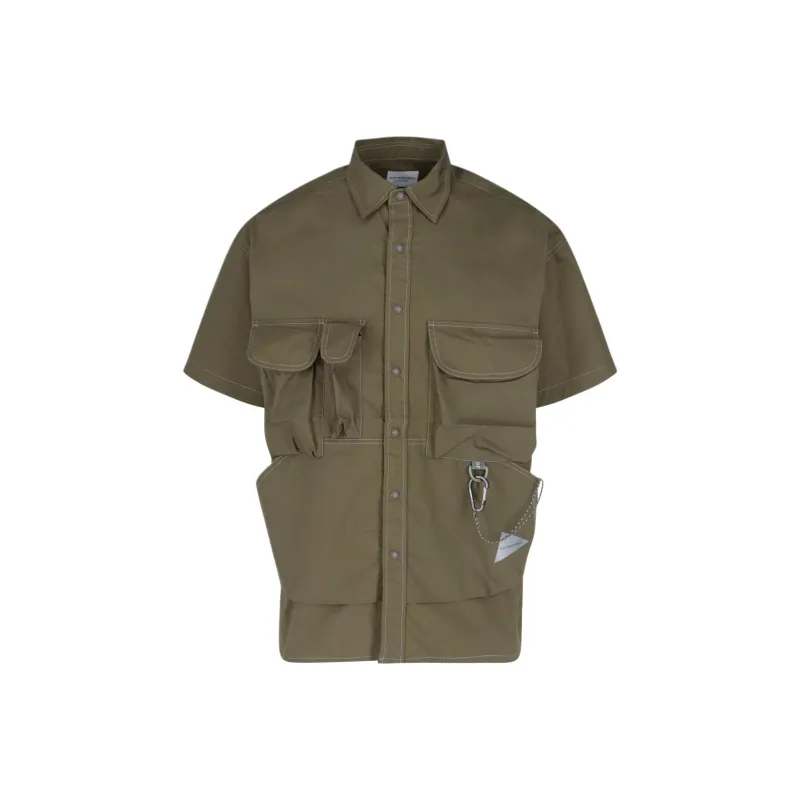 And Wander Shirts Men Olive-0