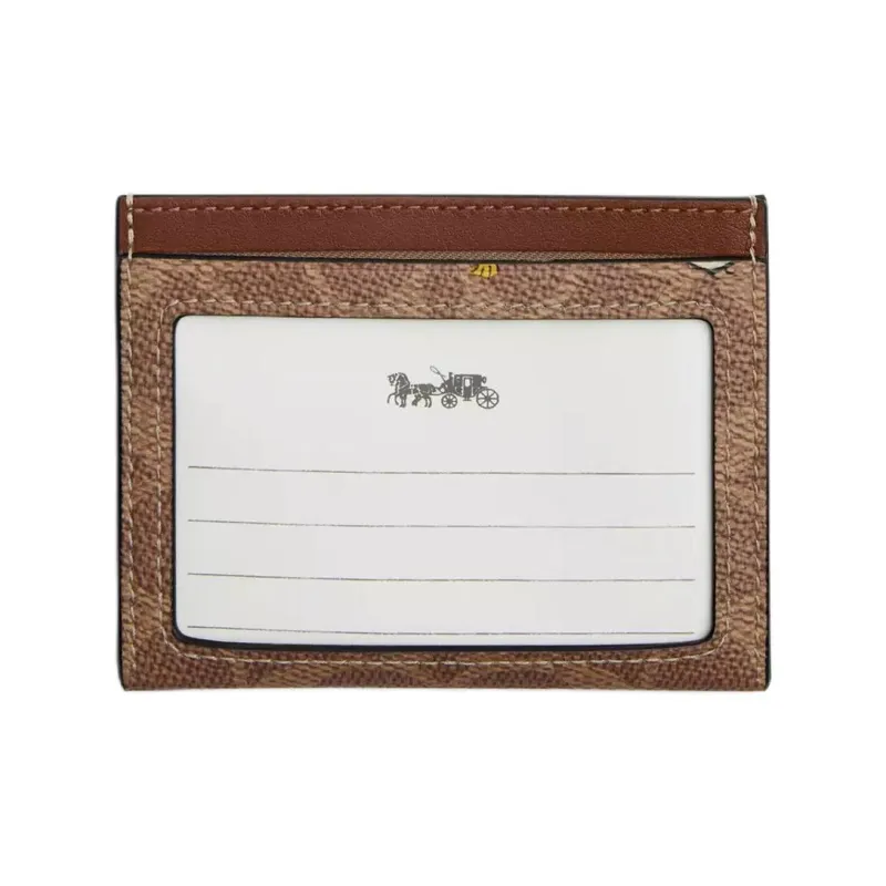 COACH PEANUTS Snoopy, Collaboration Coated Canvas Card Holder Mini Unisex Brown-1