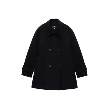 INSUN Coats Women's Black, Sheep Wool+Cashmere