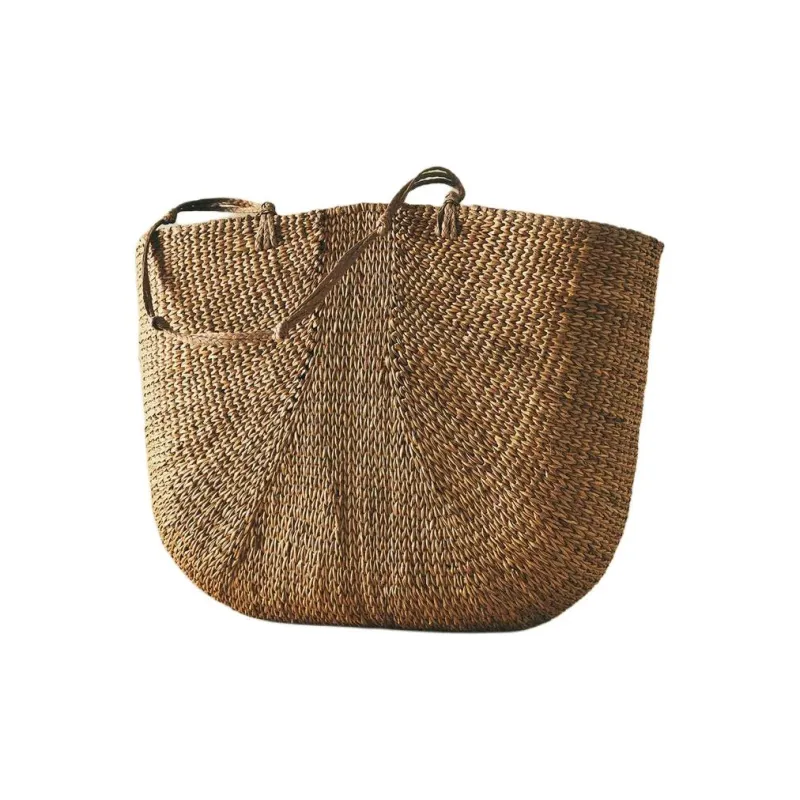 ZARA Straw Woven Handbag Women's Light Beige-2