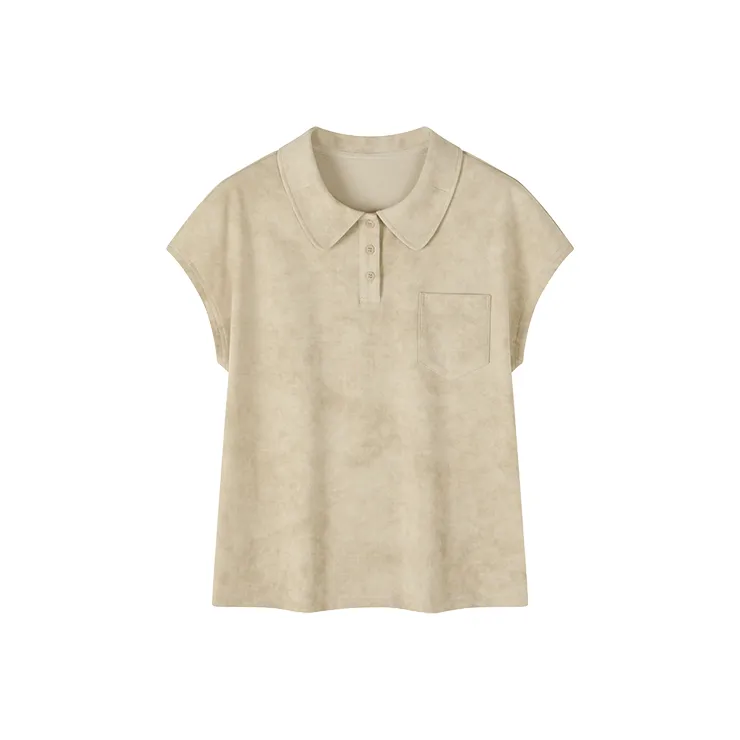 Mo Han Yi Mei T Shirts Women's Beige Apricot-0