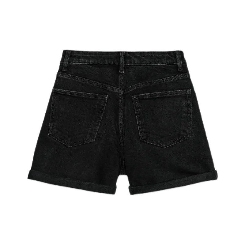 ZARA Trf Denim Shorts Women's Black-1