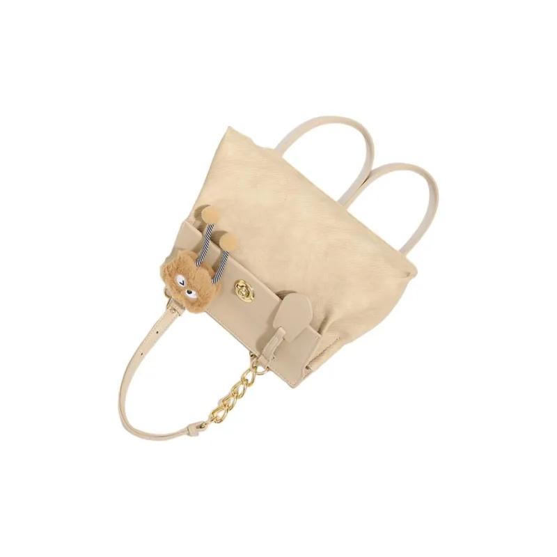 Bullrun Artificial Leather Backpack Regular Women's Khaki-1