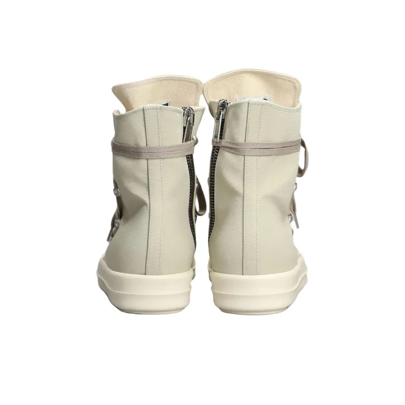 Rick Owens DRKSHDW Hexa High Top Skateboard Shoes Men's Beige-3