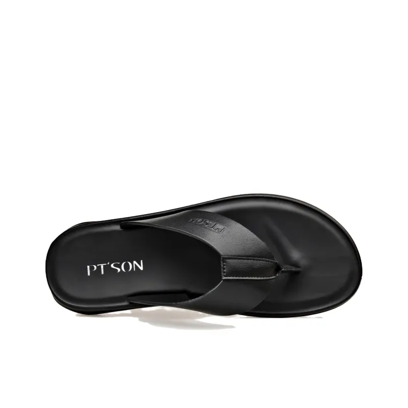 PT'SON Slip Resistant Flip Flops Men's Black-2