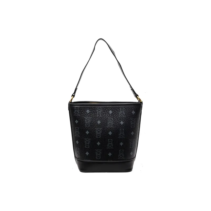 Teddy Bear Collection PU Bucket Bag, Crossbody Handbag Women's Multicolor-18