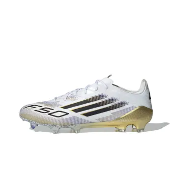 Adidas F50 ELITE Anti Slip Wear Resistant Soccer Shoes Unisex White Gold