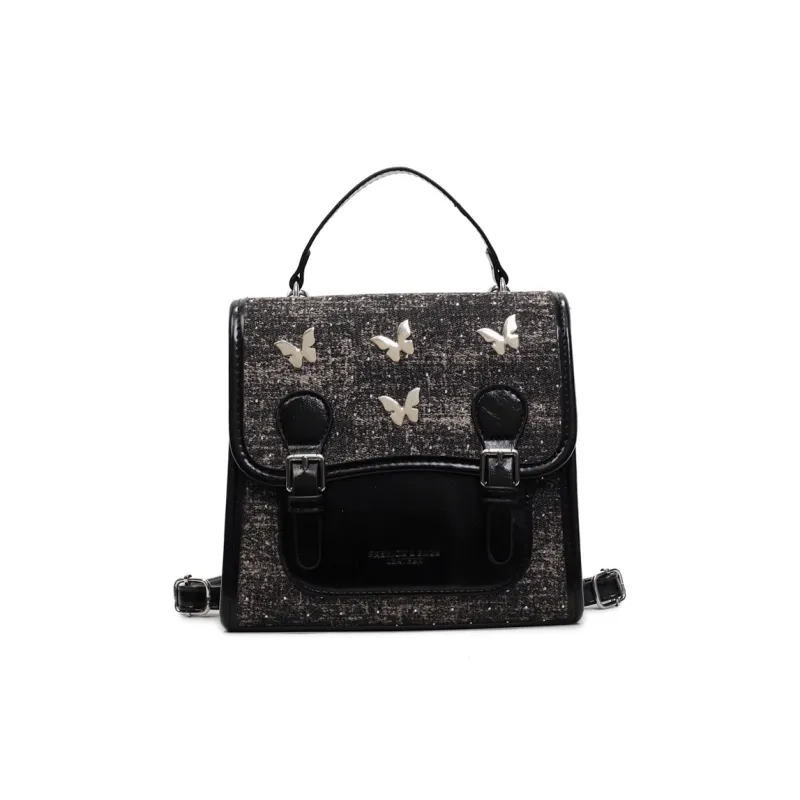 Meow In The Grass Denim Backpack Women's Multicolor-6