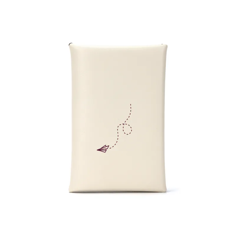 HERMES Calvi Swift Calfskin Card Holder Women's I2 Nata Cream White-2