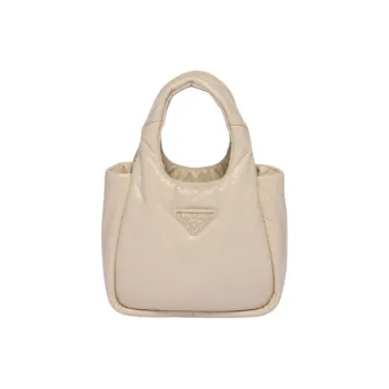 PRADA Leather Handbag Trumpets Women's Desert Beige