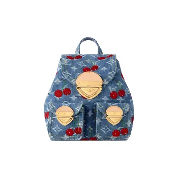 LOUIS VUITTON Takashi Murakami, Collaboration Denim Backpack Women's Blue