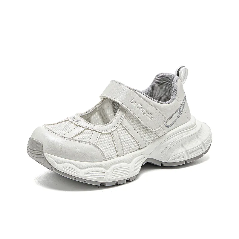La Chapelle Anti Slip Wear Resistant Low Top Chunky Sneakers Women's Gray-0
