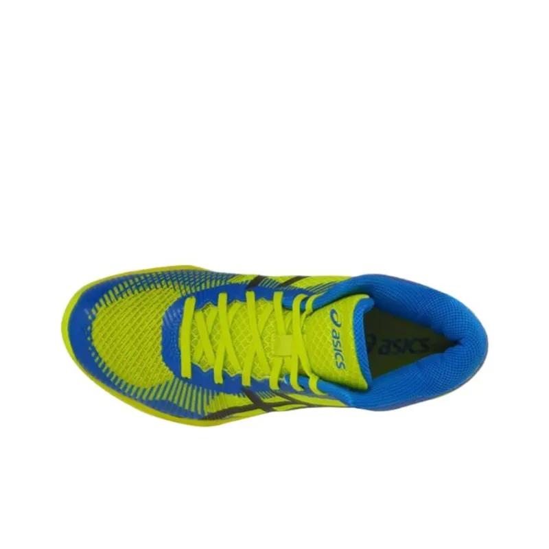 Asics Anti Slip Wear Resistant Mid Top Badminton Shoes Men's Green Blue-2
