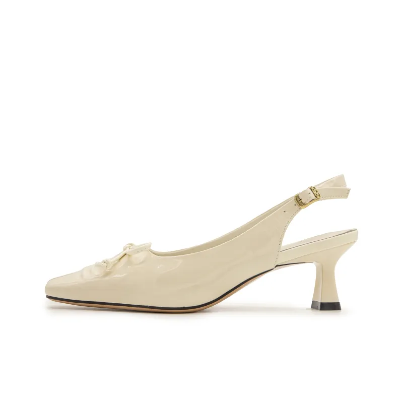 FED Spool Heel High Heels Women's Beige-0