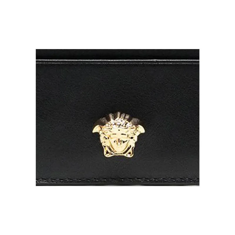 VERSACE Cow Leather Card Holder Men's Black-2
