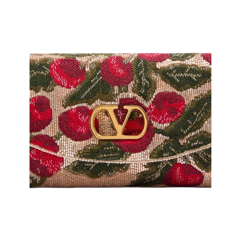 Valentino GARAVANI Embroidery Handbag Trumpets Women's Rose Gold & Multicolor-5