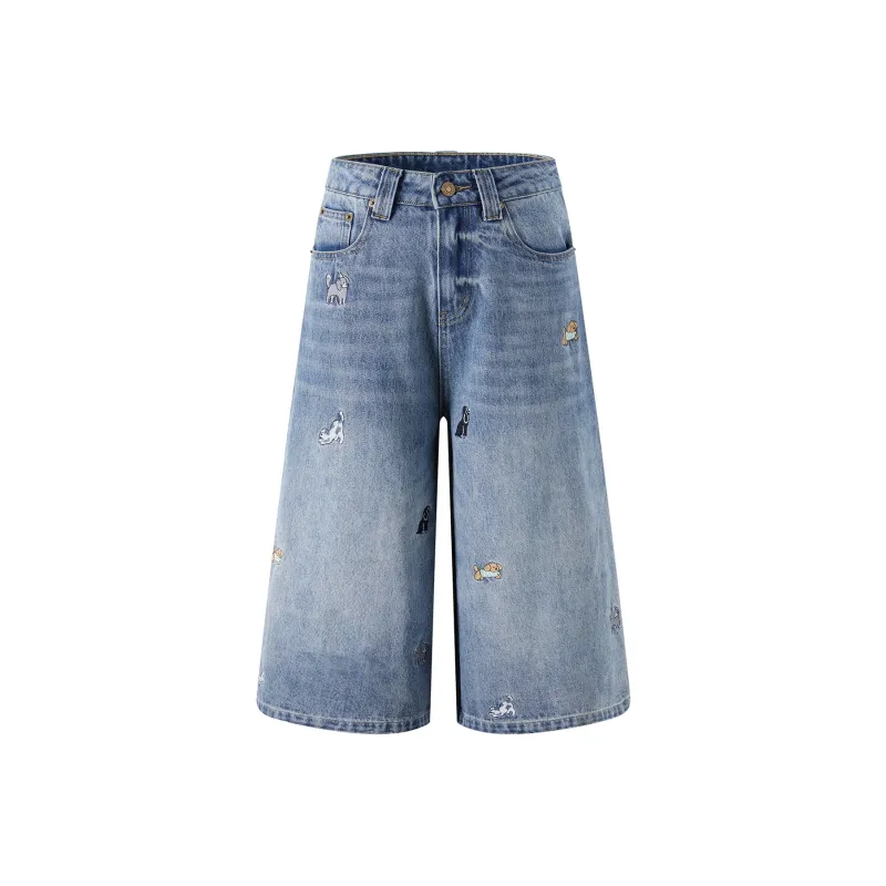 CHANT'2nd Denim Shorts Unisex-3