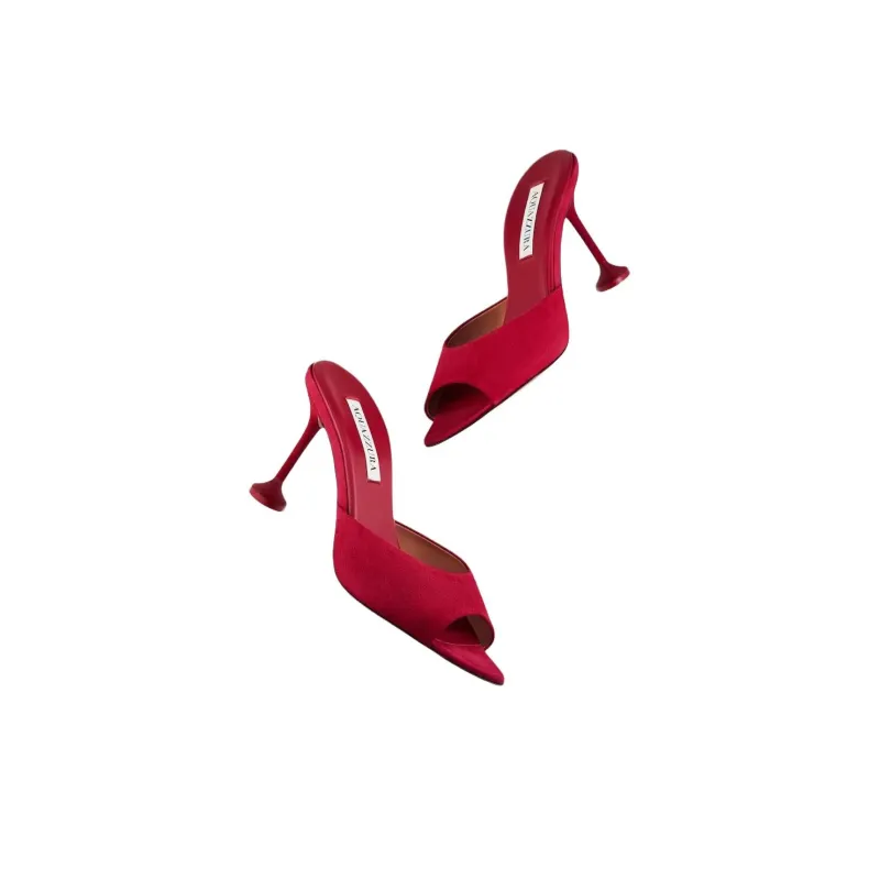 AQUAZZURA Slide Slippers 8.5cm Women's Red-3
