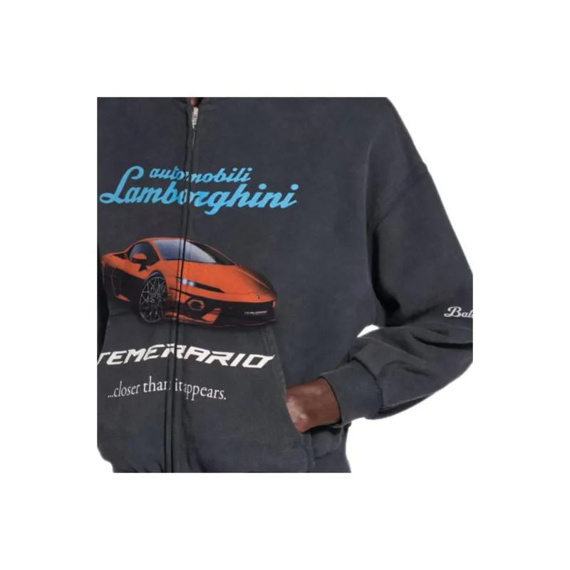 Balenciaga x Automobili Lamborghini Sweatshirt Slim Fit Men's Black-5