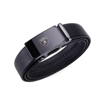 Automobili Lamborghini Cow Leather Belts Men's 3.5cm